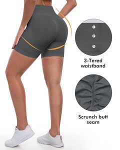 Scrunch Butt Shorts Workout Gym Shorts For Women Biker Shorts High Waisted Tummy Control Butt Lifting Running Sports Yoga <b>Booty</b> - Product Image 5