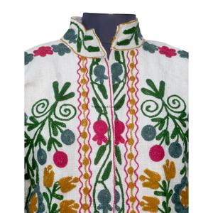 New Trending Handmade Suzani Embroidery TNT <b>Jacket</b> for Women Breathable Cotton Unisex Coat Raw Edge Ethnic <b>Short</b> <b>Jacket</b> Gift - Product Image 3