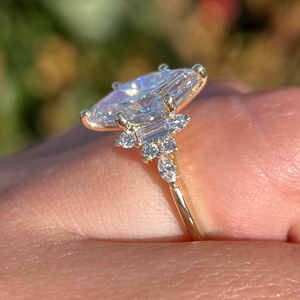 Women's Marquise Diamond Engagement <b>Ring</b> Prong Setting 3.45Carat Lab-Grown Wedding 14k Eternity Vermeil Party Anniversary Gift - Product Image 6