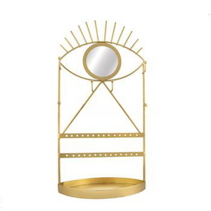 Eye Shape Table Top Jewelry Display Stand Golden Finished <b>Art</b> Deco Home Multi Functional Living Room Decoration - Product Image 1