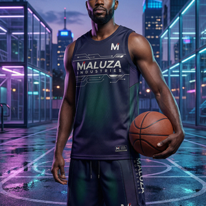 Ensemble de maillots d'équipe de basketball respirants, imprimés sur mesure en usine, grandes tailles, pour hommes et femmes, vente en gros OEM - Product Image 5