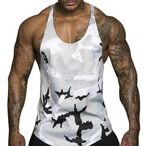 Camiseta sin mangas de camuflaje para hombre, cuello en V, de poliéster de secado rápido, informal, para entrenamiento. - Product Image 5
