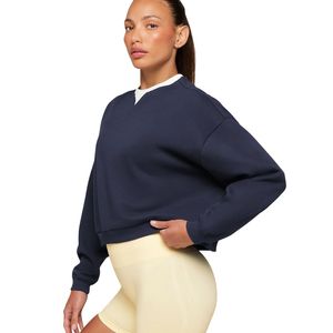 <b>Women</b> Sweatshirt Casual Crew Neck Pullover Long Sleeve Soft Cotton <b>Fleece</b> <b>Top</b> Custom Wholesale Clothing Manufacturer - Product Image 2
