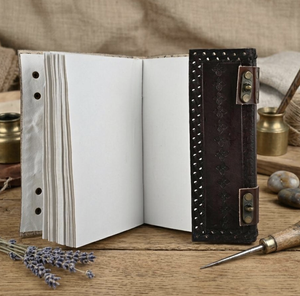 Cuaderno de Cuero Vintage con Grabado de los Siete Chakras, Cosido a Mano, para Regalo, Diario, Libro de Bocetos - Product Image 6