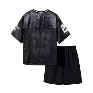 Hot Selling ODM Services Available Vintage Summer Breathable Tracksuit 100% Cotton T-Shirt and <b>Mesh</b> Shorts <b>Sets</b> for Adults - Product Image 2