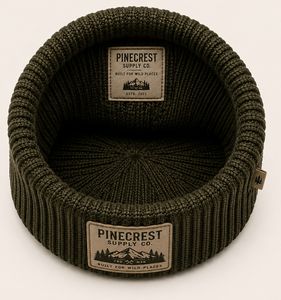 Solid Olive Green Knit Beanie Winter <b>Hat</b> for <b>Men</b> and Women with Soft Warm Fabric Comfortable Casual Outdoor Streetwear Style - Product Image 2