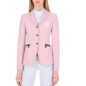 Veste d'équitation rose pour femmes, coupe ajustée, blazer d'équitation professionnel, manteau de compétition équestre, vêtements sur mesure en gros - Product Image 1