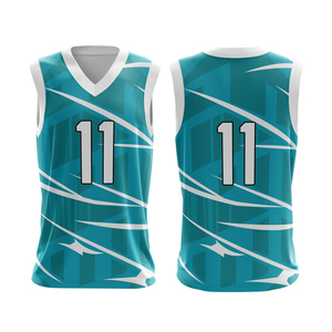 Custom Sublimated Basketball Jersey Men Sleeveless V-Neck Moisture Wicking Polyester <b>Mesh</b> Tank <b>Top</b> Adult All Seasons - Product Image 2