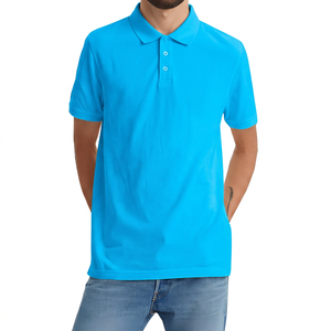 Polo à manches courtes pour homme, couleur unie, tissu en coton décontracté, respirant, coupe classique, design boutonné - Product Image 5