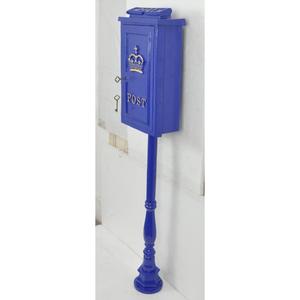 Handmade Custom Post Box With Stand Blue Coated Latest Arrival <b>Ground</b> Mount Weatherproof Letter Box For Events Supplier - Product Image 3
