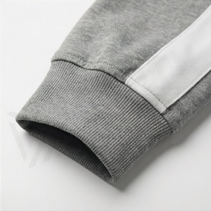 Men's Gray Color Blocking Tracksuit Full <b>Zip</b> <b>Hooded</b> Sweatshirt With Side Pockets Casual Sportswear Autumn Wear - Product Image 6