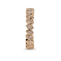 Bague d'éternité en or jaune 3x1,5 mm, taille marquise, or 10K 14K 18K, diamant de laboratoire, délicate, minimaliste, empilable, alliance de mariage