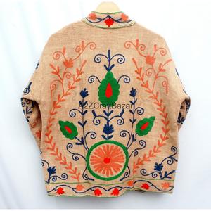 Lot en gros de vestes ethniques traditionnelles indiennes en coton TNT brodé Suzani, écologiques et respirantes, pour femmes et filles - Product Image 5