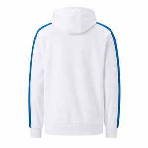 เสื้อฮู้ดผ้าฝ้าย 100% ลายทางสีขาวน้ำเงิน แบบสวมหัว สไตล์ลำลอง สำหรับฤดูหนาว เหมาะสำหรับทั้งชายและหญิง - Product Image 2