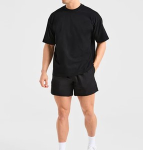 Camiseta de Manga Corta con Cuello Redondo para Hombre, de Alta Calidad, Corte Regular, Color Sólido, Algodón Jersey, Transpirable, de Secado Rápido, Ropa Casual para Hombre - Product Image 1