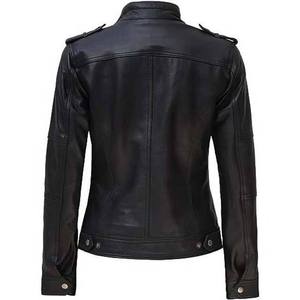 Genuine Sheep Skin <b>Leather</b> Women's Winter Casual Jackets High Quality Custom Design Breathable Waterproof Plain Dyed Embroidery - Product Image 6