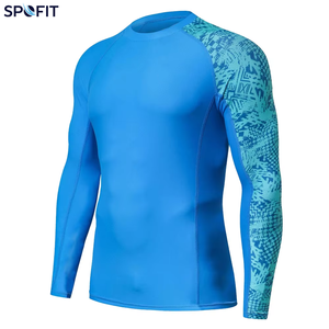 Rashguard pour homme en tissu Spandex/Polyester doux au toucher, design léger, confortable, pour un style de vie actif, imprimé numériquement, UPF50 - Product Image 1