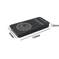 20*70*134mm Impression personnalisée Noir Quadrate Tin Box Multifonction Metal Sliding Tin Box
