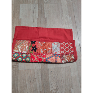 Handmade Patchwork Cushion Cover Embroidered Floral Cotton Quilted <b>Throw</b> Pillow Cover Square Bohemian Style Decor gift for her - Product Image 2
