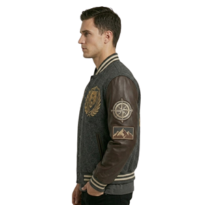 High Quality ODM OEM Customized Premium Letterman <b>Jacket</b> Custom Embroidery Wool Leather Baseball <b>Jacket</b> Winter Outerwear - Product Image 2