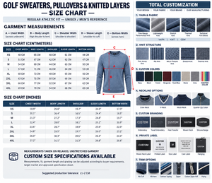 Golf Sweaters, Pullovers & Knitted <b>Layers</b> Golf Clothing | Blue Six Color Variations | OEM ODM Manufacturer | X Sports City | - Product Image 6