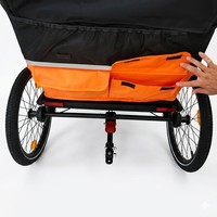 Remolque de Bicicleta para Bebés Gemelos 3 en 1 con Marco de Aluminio TC-2024T, Carrito de Paseo, Freno de Estacionamiento de un Solo Toque, Carga Máxima de 35 kg, Resistente al Agua 600D