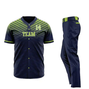 Uniforme de Béisbol para Hombre, Jersey Sublimado con Rayas Verde Marino, Cierre de Botones y Material de Poliéster que Absorbe la Humedad - Product Image 4