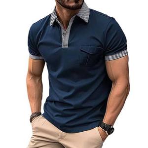 Camisa de Manga Corta para Hombre, Tallas Grandes, Estilo Europeo Americano, Transpirable, Ecológica, con Bolsillo y Botones, Venta al Por Mayor, Excelente Calidad - Product Image 5