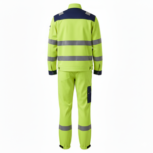 Combinaison de travail de sécurité haute visibilité imperméable et réfléchissante pour hommes, logo personnalisé, fluorescente, durable, respirante, en polyester, industrielle - Product Image 2
