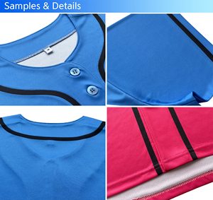 Camiseta de Béisbol Unisex, Degradado Azul y Rosa, Manga Corta, Lisa, Ideal para Impresión Personalizada - Product Image 4