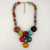 Conjuntos de Joyería Africana Bohemia para Mujer Barode: Gargantilla, Pendientes y Collar de Cuerda con Cuentas de Tela Ecológica, Estilo Tribal y de Alta Costura