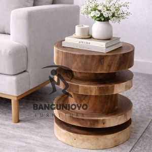 Mesa de Centro Moderna de Madera Maciza Ecológica, Duradera, Hecha a Mano, Móvil, Multifuncional y Fácil de Limpiar para el Hogar y la Comedor - Product Image 3