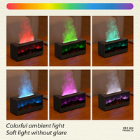 Diffuseur de Cheminée à Flamme Colorée Huile Essentielle Arôme, Humidificateur de Cheminée Foyer avec Télécommande pour Maison et Bureau
