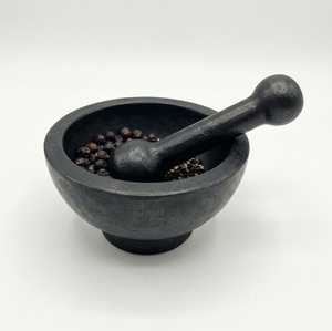 Manual Spice <b>Grinder</b> <b>Herb</b> Crusher Kitchen Tool Heavy Duty Iron Mortar And Pestle Set Classic Black Finish <b>Grinder</b> Tool On Sale - Product Image 2