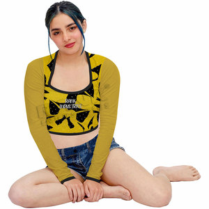 Cotton Polyester Made Women <b>Crop</b> <b>Top</b> T-Shirts Long Sleeves Slim Fit Summer Streetwear Casual Women <b>Crop</b> <b>Top</b> T-Shirts - Product Image 1