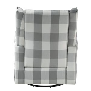 Poltrona Girevole con Funzione Dondolo Grigia e Bianca con Braccioli Arrotolati Reclinabili - Product Image 3