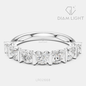 Bague de mariage en or blanc 14 carats avec diamant de laboratoire certifié IGI, taille ronde 1,47 carat, bijou raffiné, cadeau pour fiançailles, mariage ou anniversaire - Product Image 1