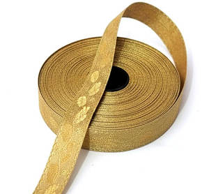 Dentelle en tissu Mylar à feuilles de chêne dorées, soluble dans l'eau, personnalisée pour les fournisseurs de sacs à vêtements - Product Image 2