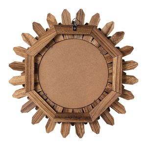 Espejo de Pared Rústico de Madera de 12 Pulgadas, Estilo Boho Sunburst, Espejos Decorativos para Dormitorio, Sala de Estar, Baño - Product Image 1