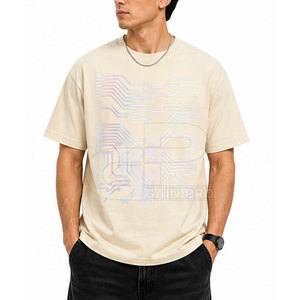เสื้อยืดสะท้อนแสงผู้ชายมีสไตล์ลำลองผ้าฝ้ายแขนสั้นสตรีทแวร์แฟชั่นทรงโอเวอร์ไซส์คุณภาพพรีเมียมชุดประจำวัน - Product Image 3