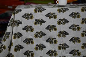 Mantel Rectangular de Algodón con Estampado Artesanal Indio, Mantel Floral para Mesa de Comedor - Product Image 3