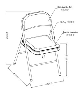 OEM Commercial Waterproof Durable Vinyl <b>Padded</b> <b>Folding</b> <b>Chair</b> with Powder-Coated Metal Frame for School & Hotel Use - Product Image 3