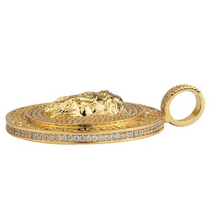 Colgante Personalizado con Letra en Forma Redonda, Estilo Hip Hop, Chapado en Oro de 18K, Colgante de Doble Capa con Retrato de Jesús, Joyería - Product Image 6