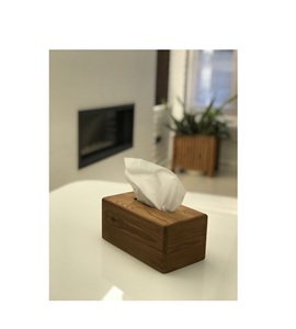 Organizador de pañuelos de madera natural diseñado para mesa de comedor, dormitorio, oficina, baño, hotel, restaurante, hogar. - Product Image 1