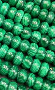 ลูกปัดหินมาลาไคต์ธรรมชาติทรงรอนเดลล์ สีเขียวสวยงาม คุณภาพสูง สำหรับทำเครื่องประดับ - Product Image 6