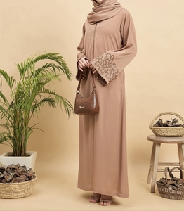 Best Selling Handmade Beaded Premium Nida Abaya for Modest Fashion Daily Wear Vintage Floor Length Loose Fit Ladies Party Wear - Product Image 5