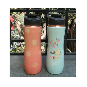 Vasos de plástico de cobre mate ecológico, elegante recipiente Ayurvédico a prueba de fugas y apto para viajes para yoga y meditación - Product Image 2