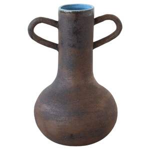 Jarrón de Estilo Antiguo Marrón Mate con Asa Grande para Flores Secas, Adorno Moderno de Estilo Rústico para Decoración de Hoteles y Hogares - Product Image 1