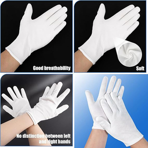 Gants d'inspection en coton blanc de qualité supérieure, légers, pour la manipulation de pièces de monnaie et de bijoux, fonction de protection, échantillon gratuit, gants de travail en coton - Product Image 2