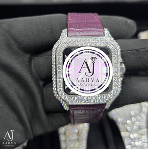 Montre à quartz analogique en acier inoxydable avec bracelet violet, cadran carré, lunette en cristal, boîtier de 10 mm, bracelet de 20 mm, bijou de mode, cadeau - Product Image 3